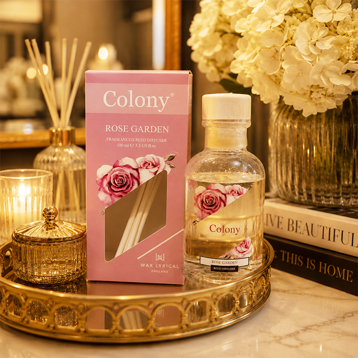 COLONY ROSE GARDEN GLASS FRAGRANCED REED DIFFUSER