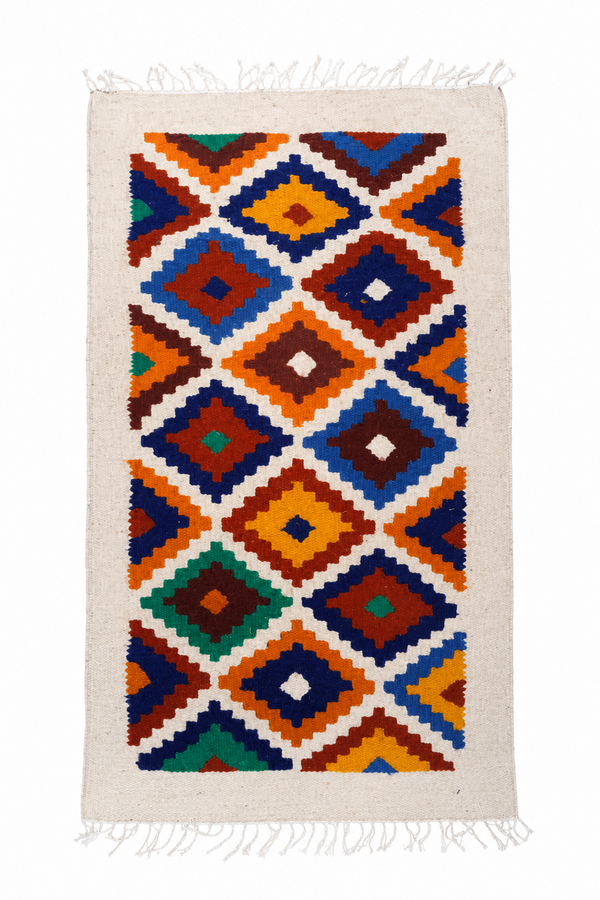 WOOL HAND MADE RUG ZIGZAG