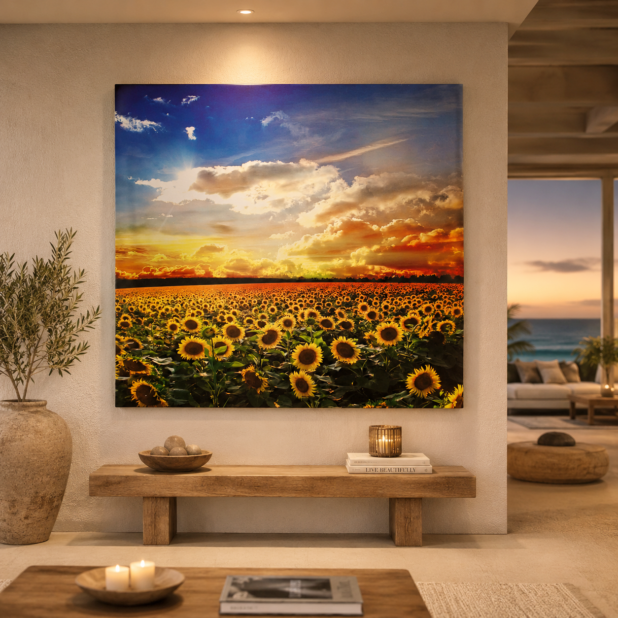 SUNFLOWER CANVAS PAINT 120X120 CM