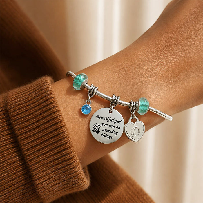 BEAUTIFUL GIRL BRACELET GREEN/SILVER