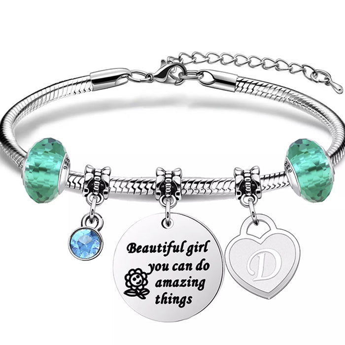 BEAUTIFUL GIRL BRACELET GREEN/SILVER