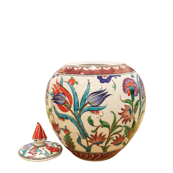 TRADITIONAL TURKISH HANDMADE CINI GLOBE VASE  25 CM