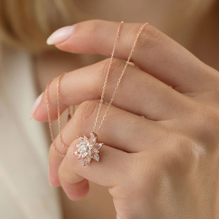 STERLING SILVER NECKLACE LOTUS FLOWER