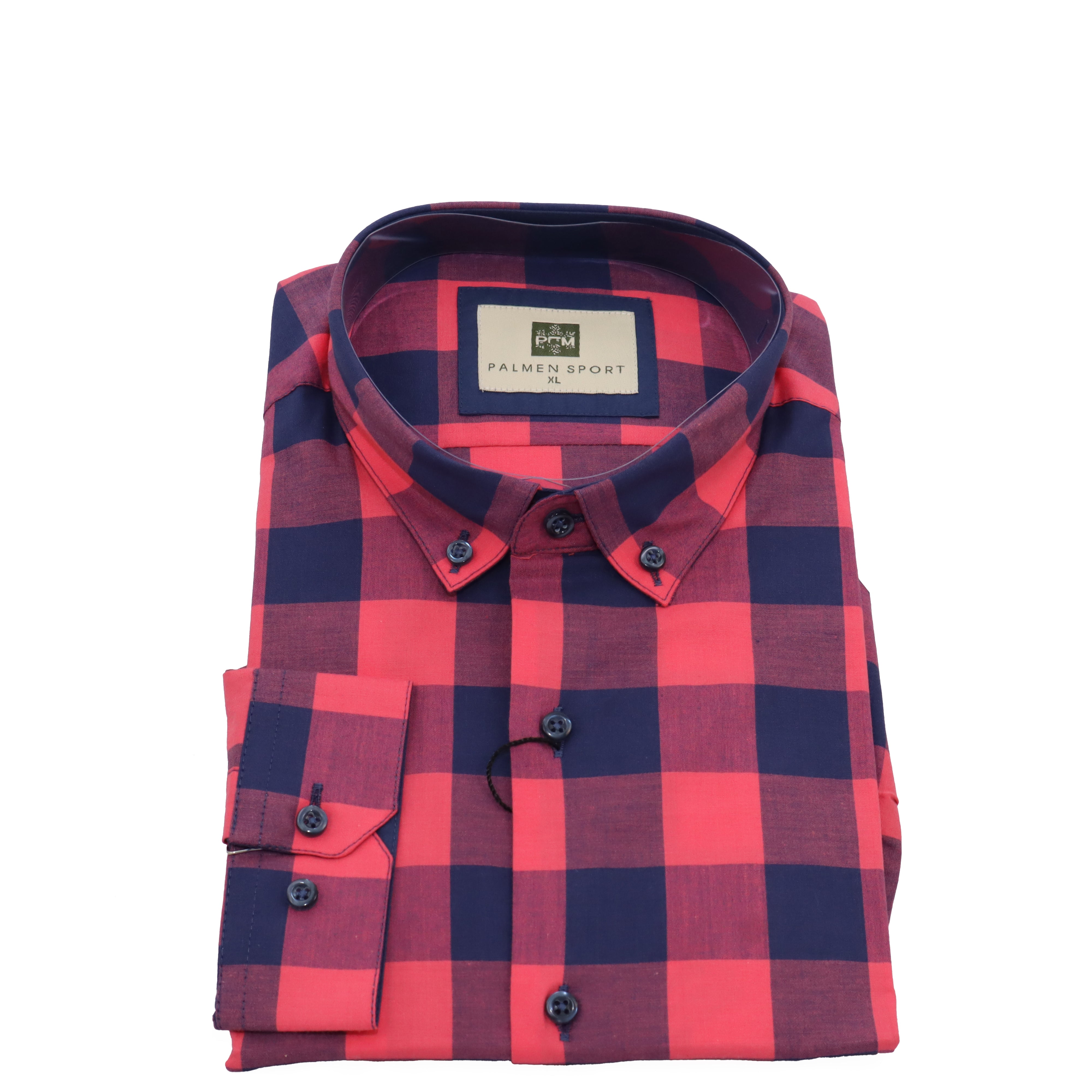 PALMEN CHECKED SHIRT  PINK AND NAVY