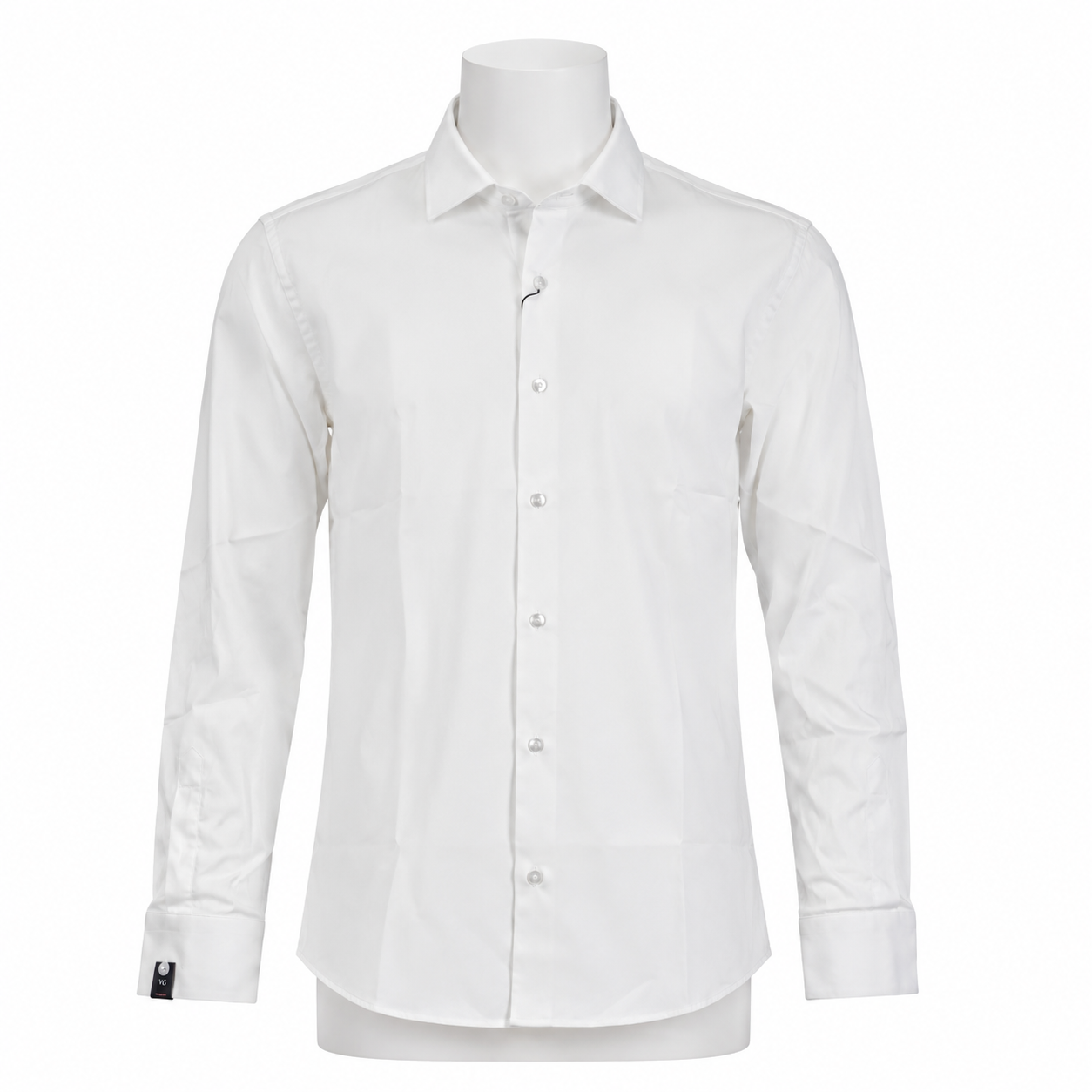 YGIANNI COTTON SATIN WHITE SHIRT WITH P SQUARE