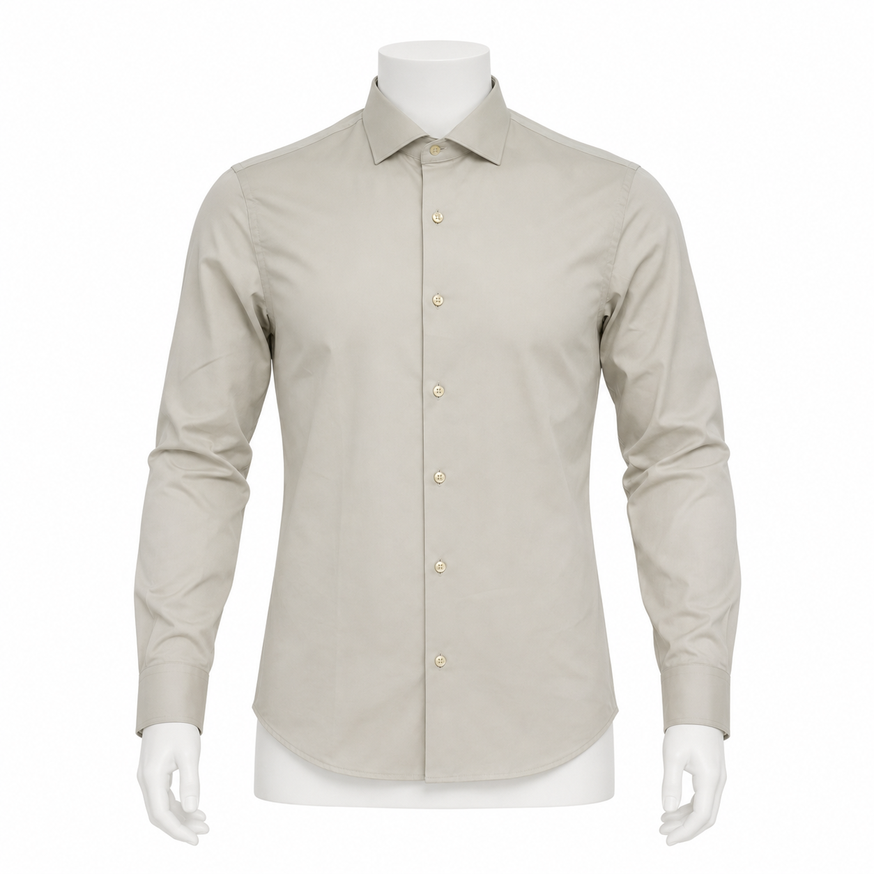 YGIANNI COTTON SATIN BEIGE SHIRT WITH P SQUARE