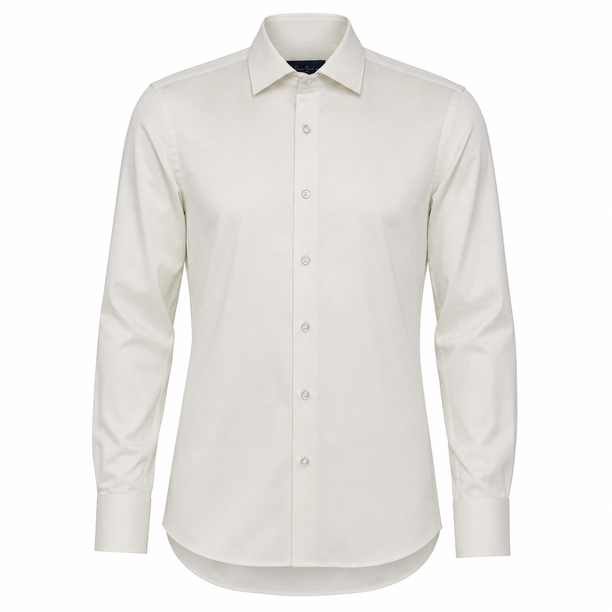 YGIANNI COTTON SATIN CREAM SHIRT WITH P SQUARE