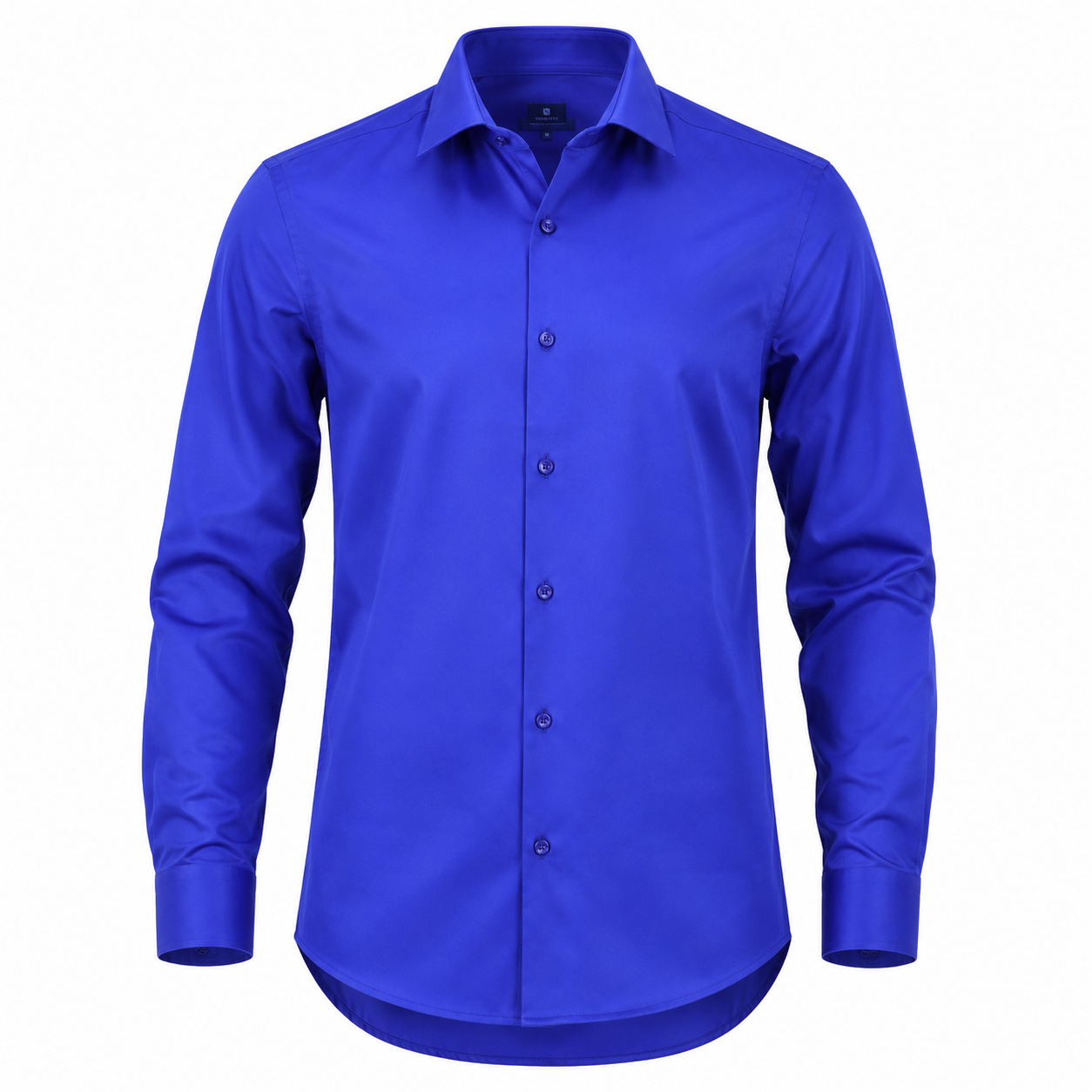 YGIANNI COTTON SATIN BLUE SHIRT WITH P SQUARE