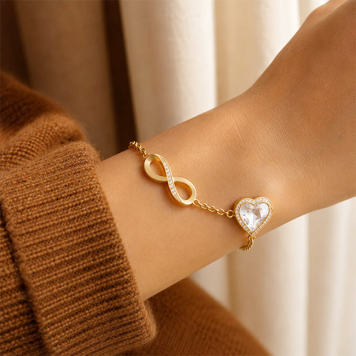 BRACELETS INFINITY HEART ROSE GOLD