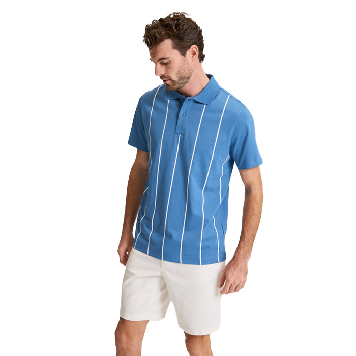PIERRE CARDIN MINK POLO  T SHIRT  WITH WHITE STRIPES