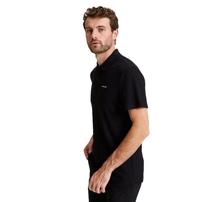 PIERRE CARDIN TEXTURED BLACK POLO T SHIRT