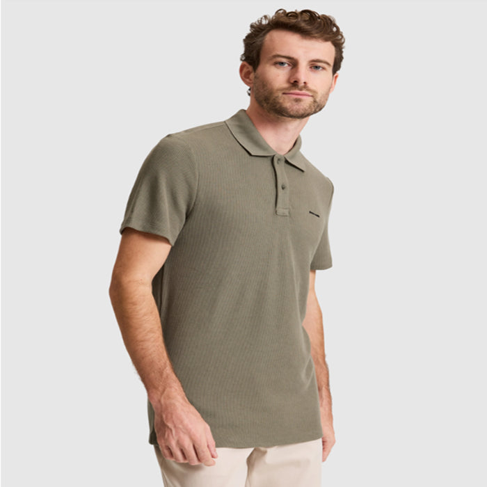 PIERRE CARDIN TEXTURED BLACK POLO T SHIRT