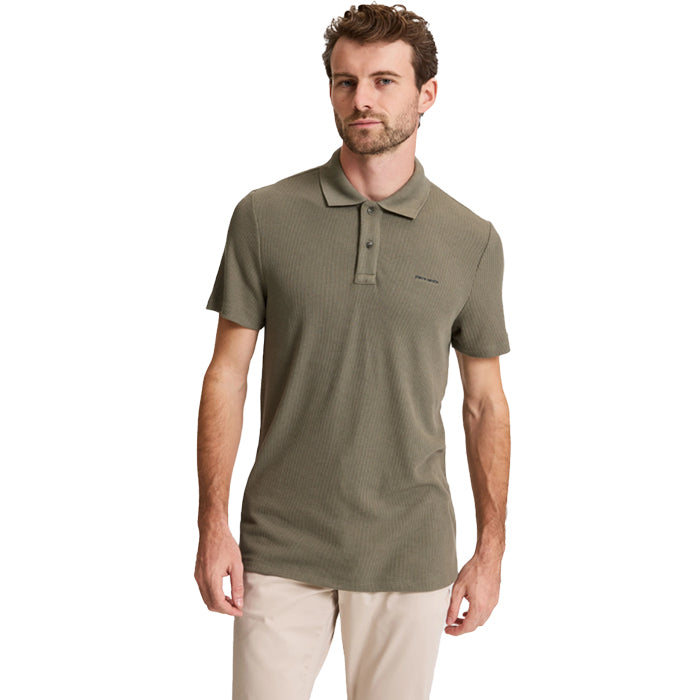 PIERRE CARDIN TEXTURED BLACK POLO T SHIRT