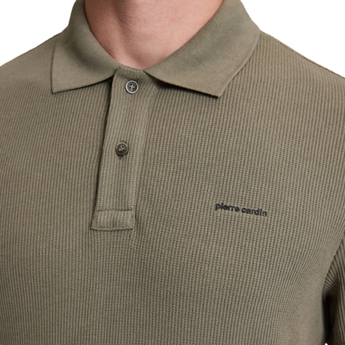 PIERRE CARDIN TEXTURED BLACK POLO T SHIRT