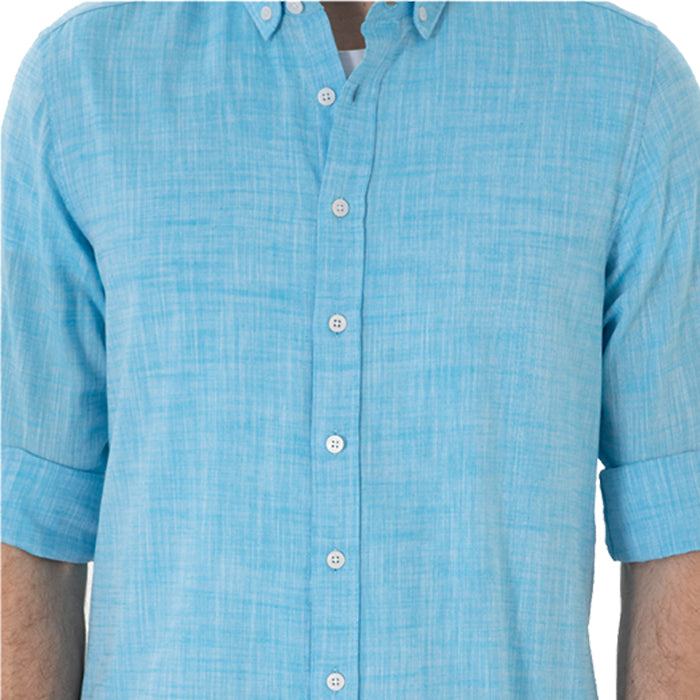 PIERRE CARDIN LIGHT BLUE LINEN SHIRT