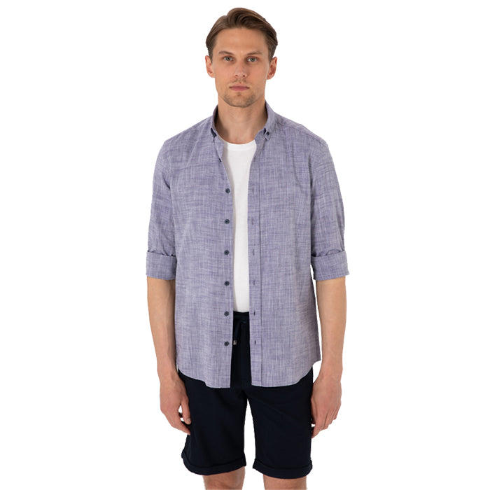 PIERRE CARDIN LIGHT BLUE LINEN SHIRT