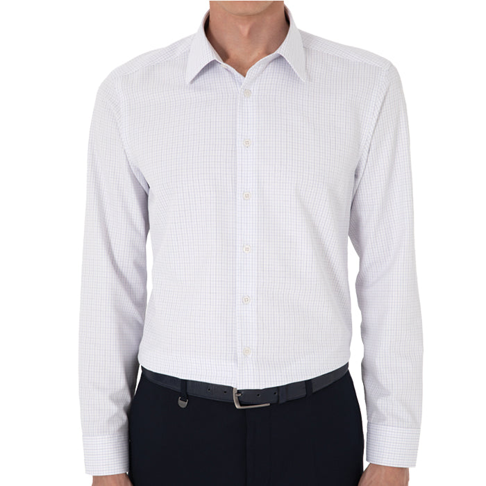 PIERRE CARDIN WHITE GREY CHECKED SHIRT
