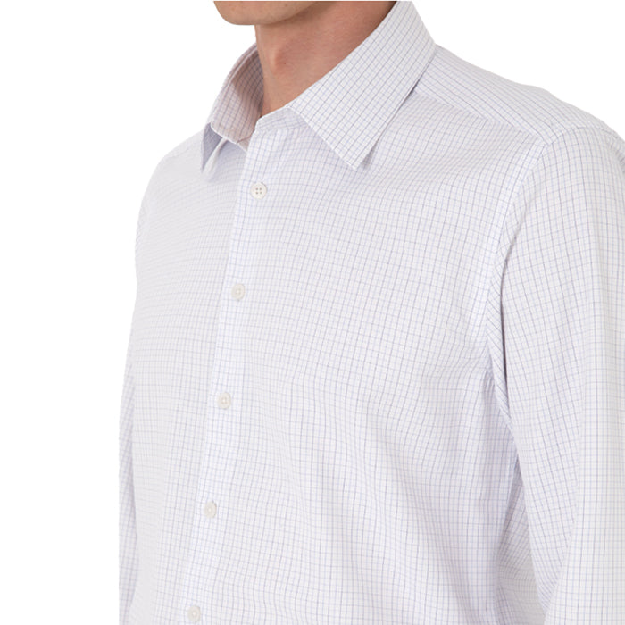 PIERRE CARDIN WHITE GREY CHECKED SHIRT