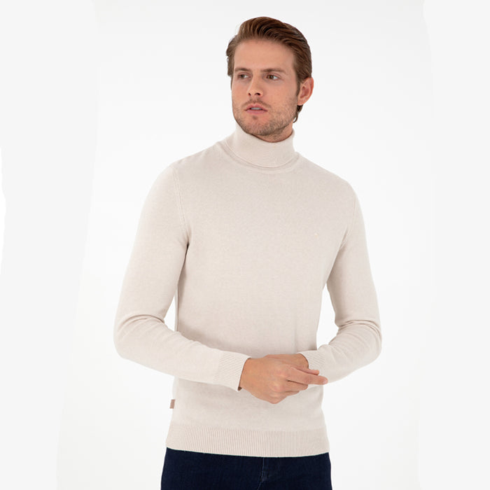 PIERRE CARDIN BEIGE PULL NECK SWEATER