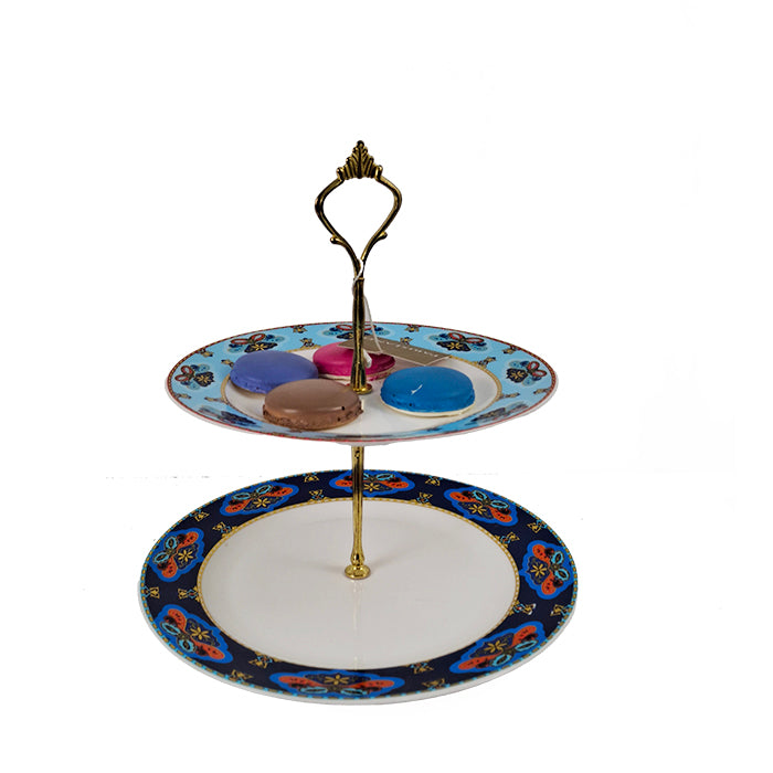 CAKE STAND TWO TIER ASORTI DESIGN
