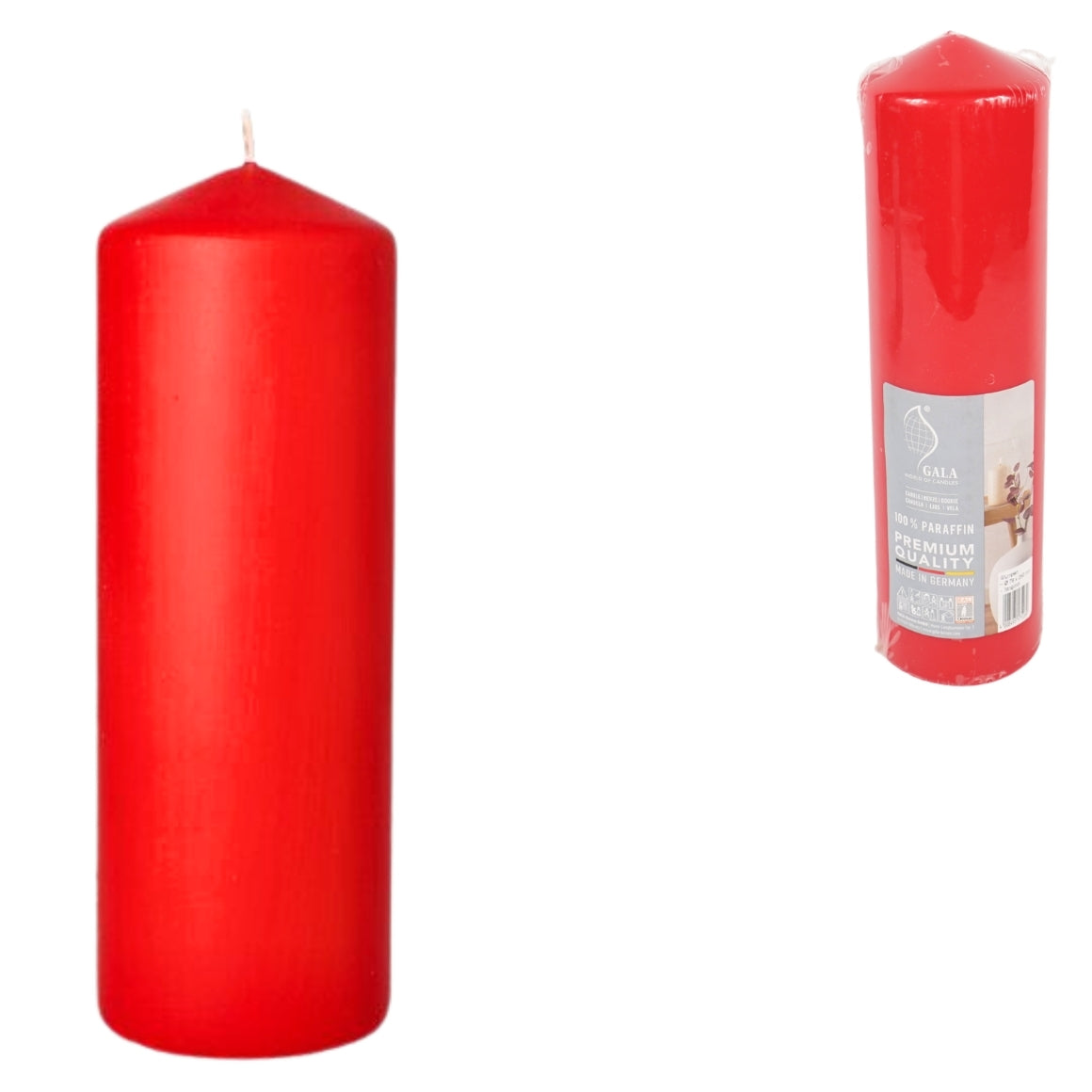 RED PILLAR CANDLE  7x29 CM