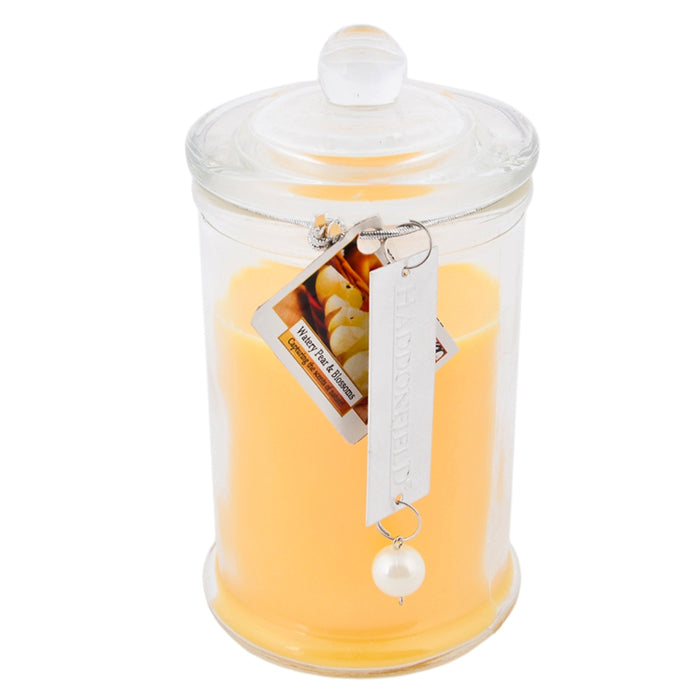 PEAR SCENTED YELLOW CANDLE 8X15 CM