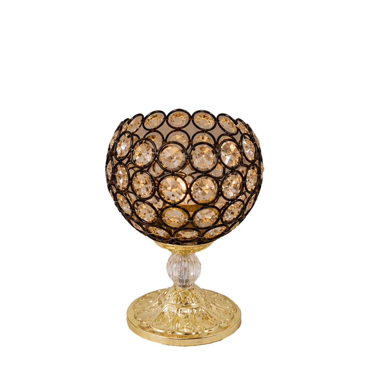 CANDLE HOLDER SINGLE 25 CM SILVER CYRSTAL