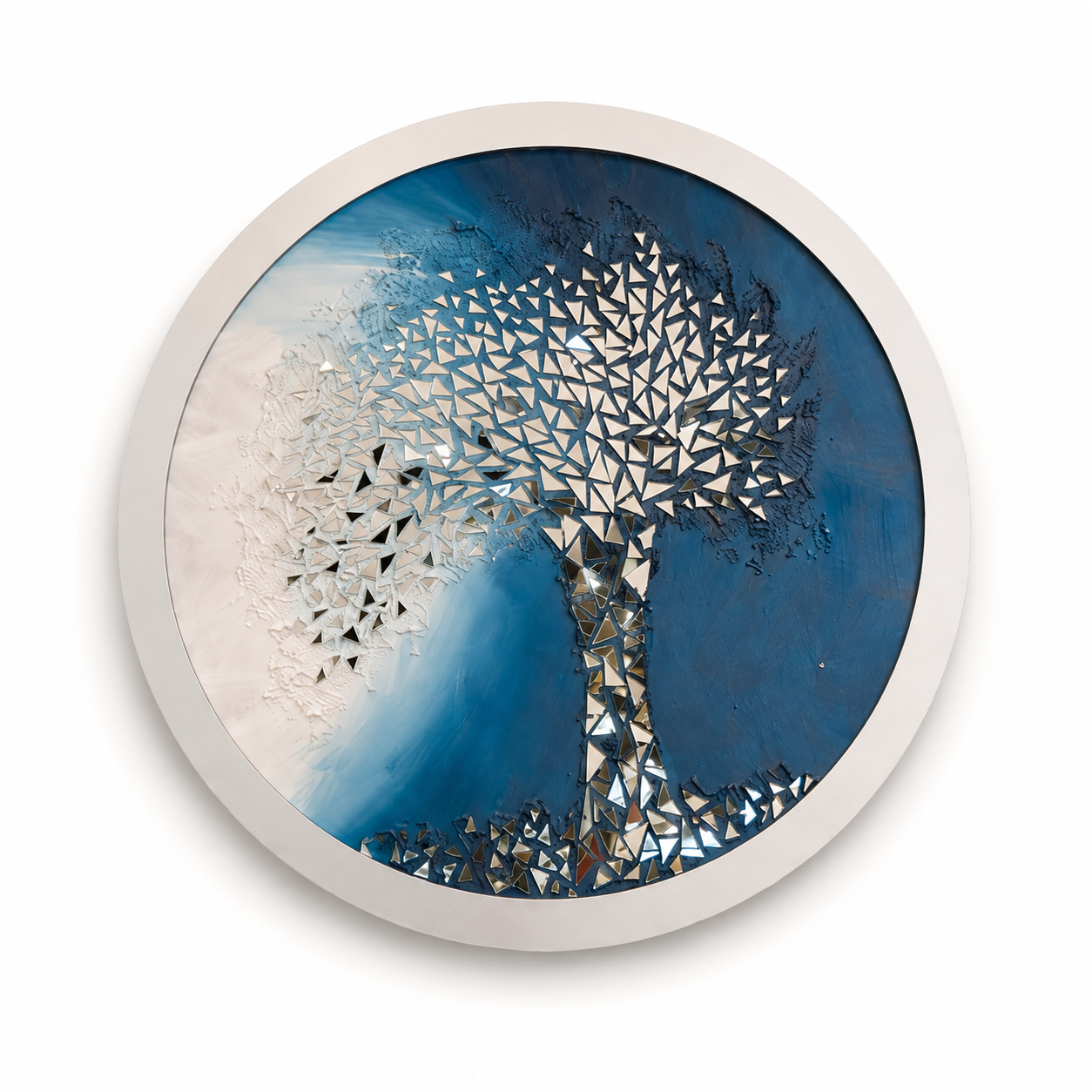 WALL DECOR ROUND LUNA SALMON TREE 90 CM