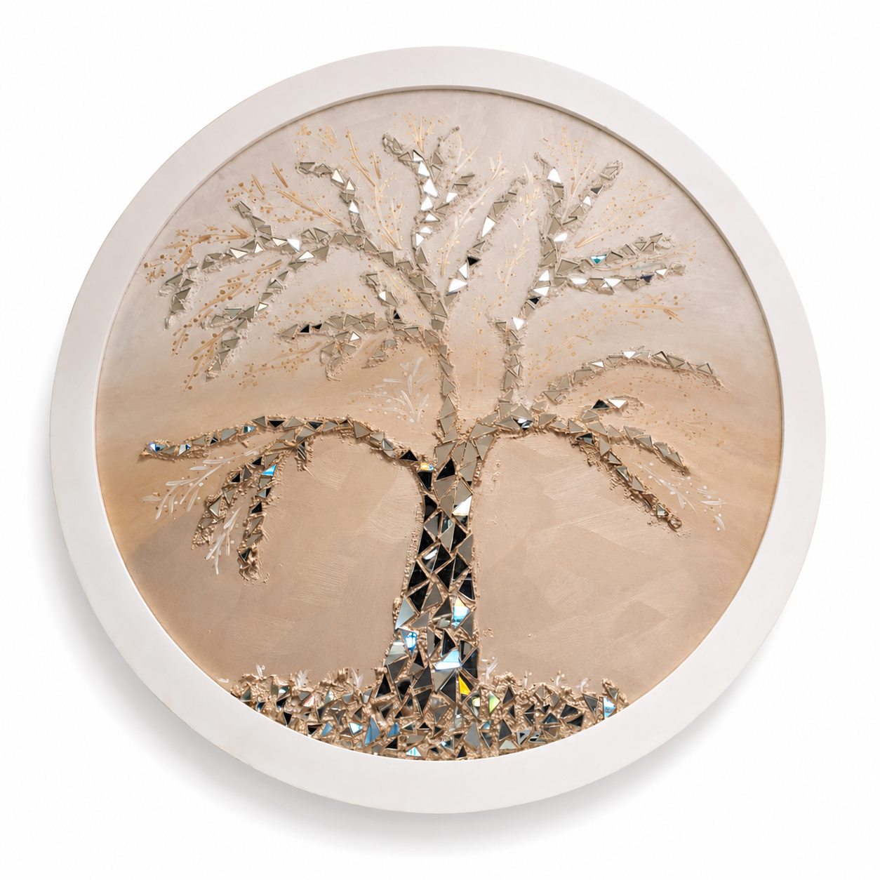 WALL DECOR ROUND ELVIRA SALMON TREE 90 CM