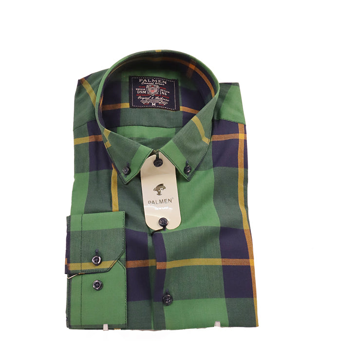 PALMEN GREEN AND NAVY SHIRT