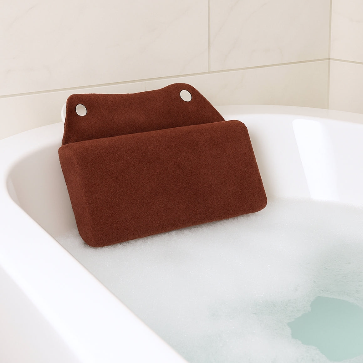 BATH PILLOW BROWN 25x16 CM