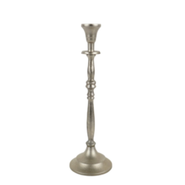 PTMD CANDLE HOLDER ALUMINIUM SILVER DECOR 26 CM