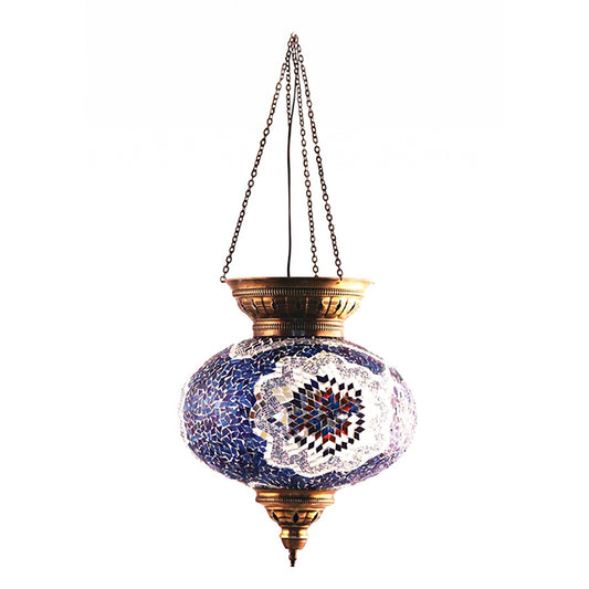 MOSAIC GLASS CHANDELIER ONE GLOBE