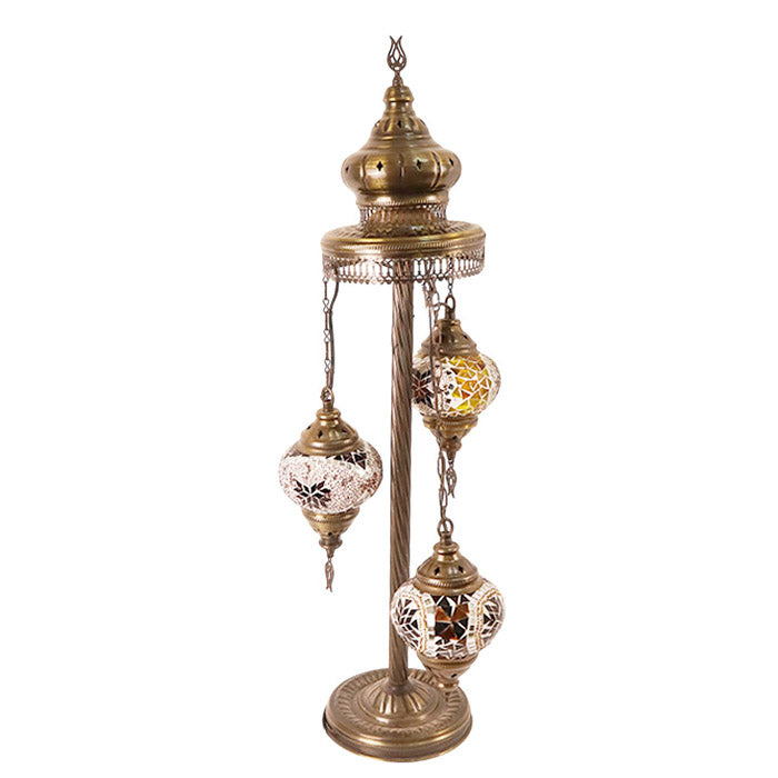 MOSAIC GLASS FLOOR LAMP THREE GLOBES