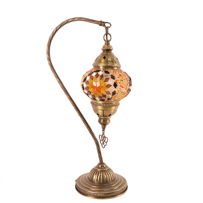 MOSAIC GLASS SWAN TABLE LAMP