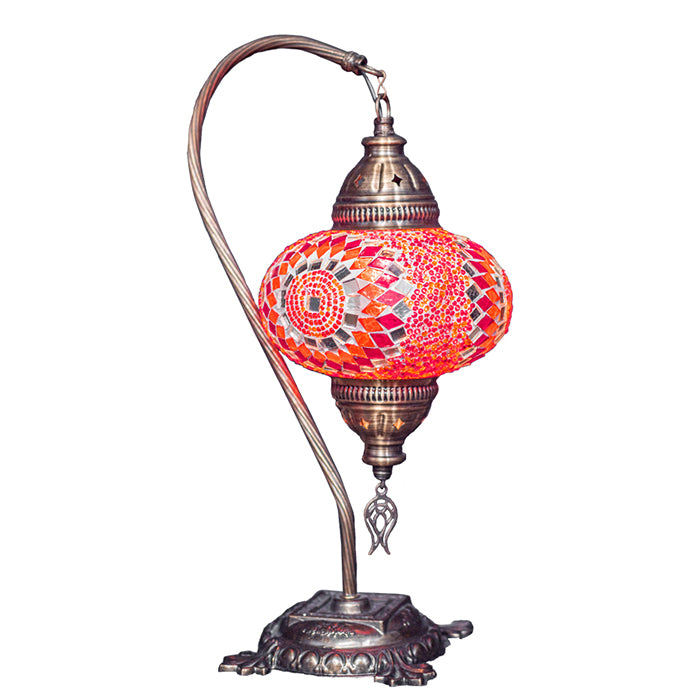 MOSAIC GLASS SWAN TABLE LAMP