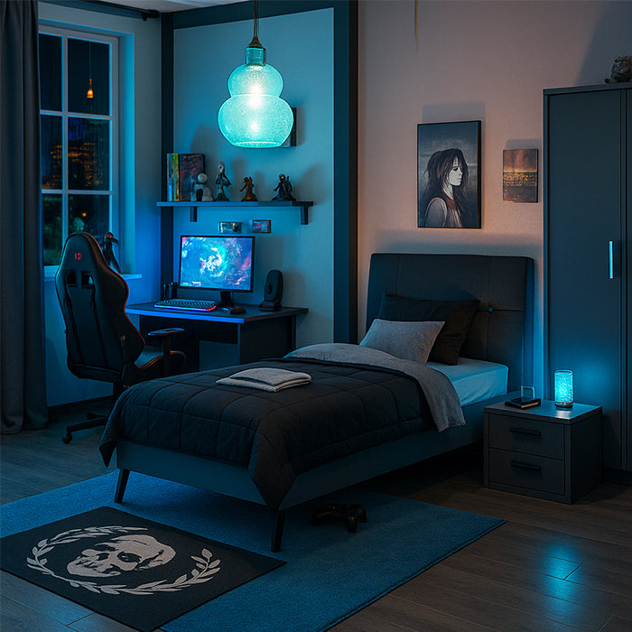 PENDANT LAMP EFE GLASS 1909 A6 BLUE