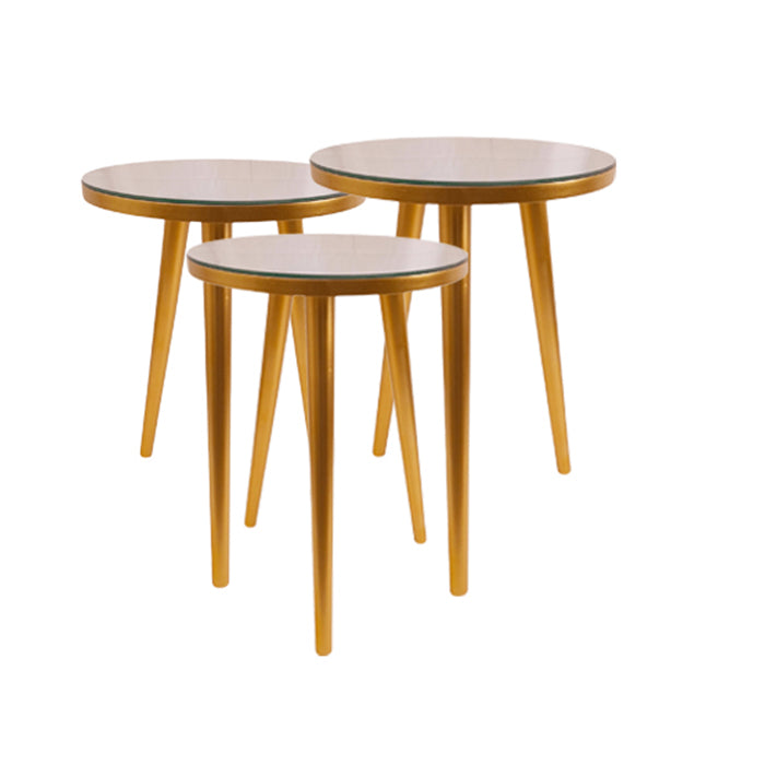 COFFE TABLE TRIPLE SET DESIGN AL01 GOLD