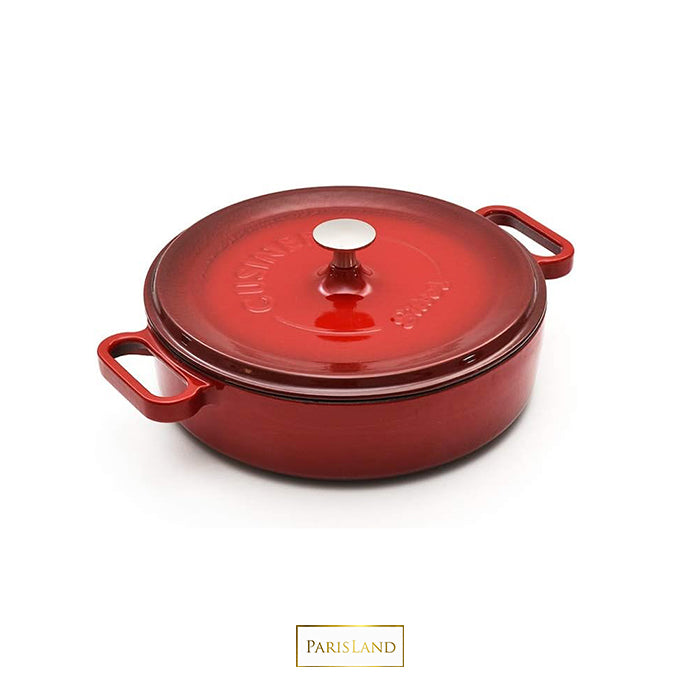 CAST IRON PAN 24 CM 2.5 LT CLARET RED SIL-1424