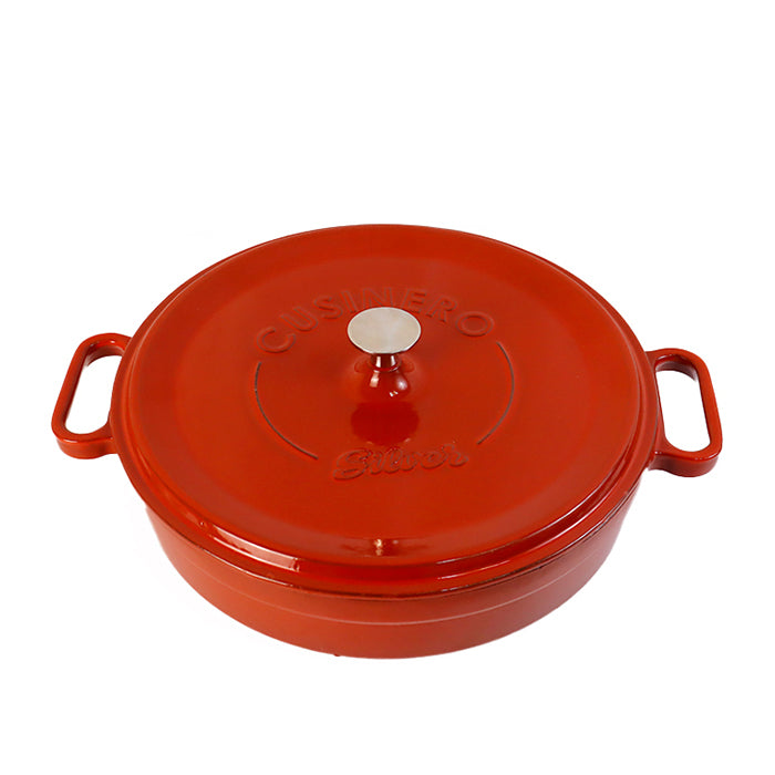 CAST IRON PAN 24 CM 2.5 LT CLARET RED SIL-1424