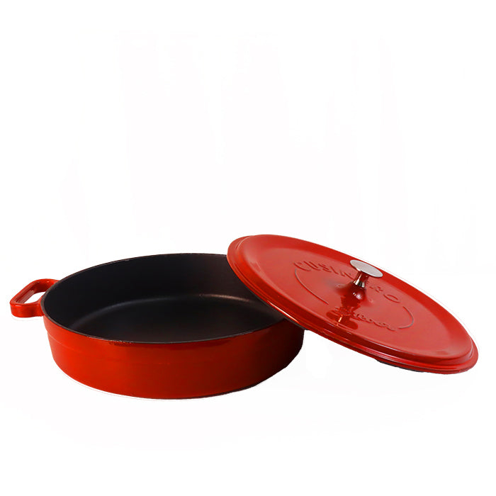 CAST IRON PAN 24 CM 2.5 LT CLARET RED SIL-1424
