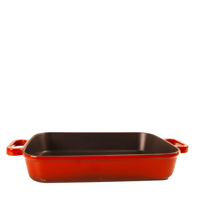 CAST IRON PAN 22X30 CM 2.65 LT CLARET RED SIL-2230T