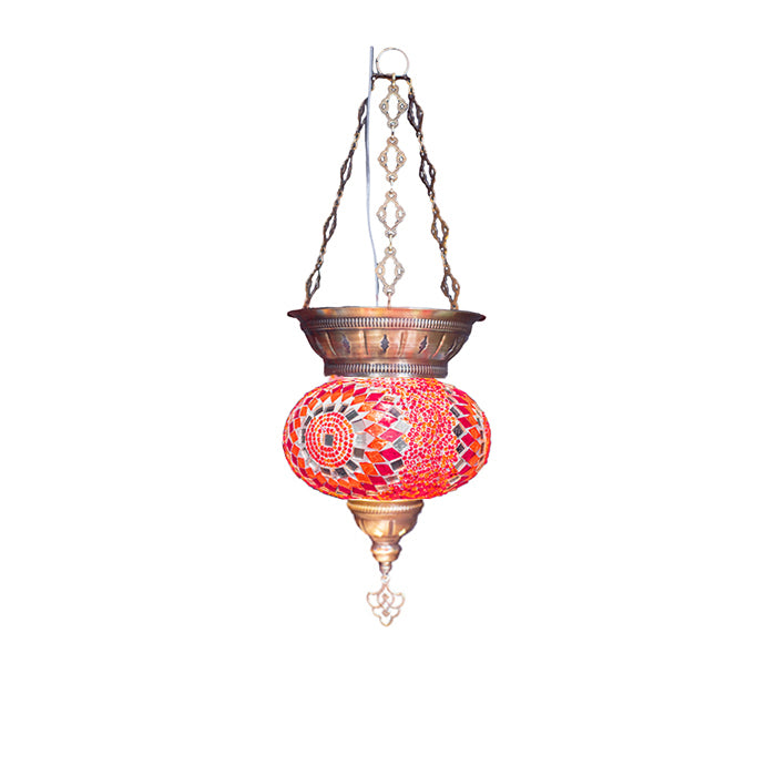 MOSAIC GLASS CHANDELIER ONE GLOBE