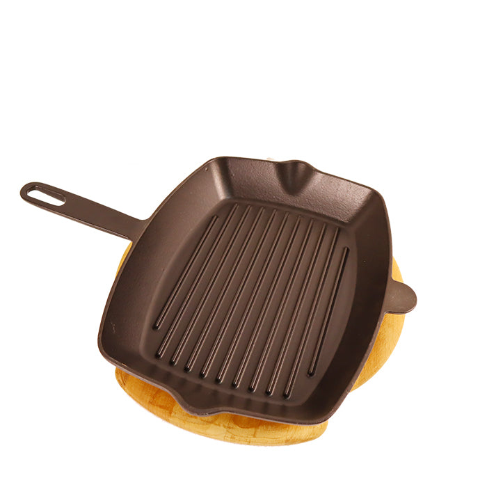 CAST IRON GRILL PAN 26x32 CM 2.6 LT BLACK SIL-2632KT