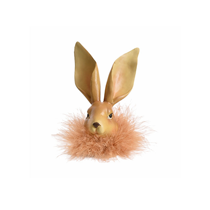 DECOR FIGURE RABBIT HEAD BROWN