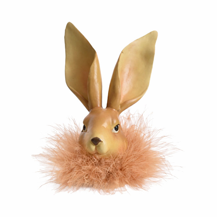 DECOR FIGURE RABBIT HEAD BROWN