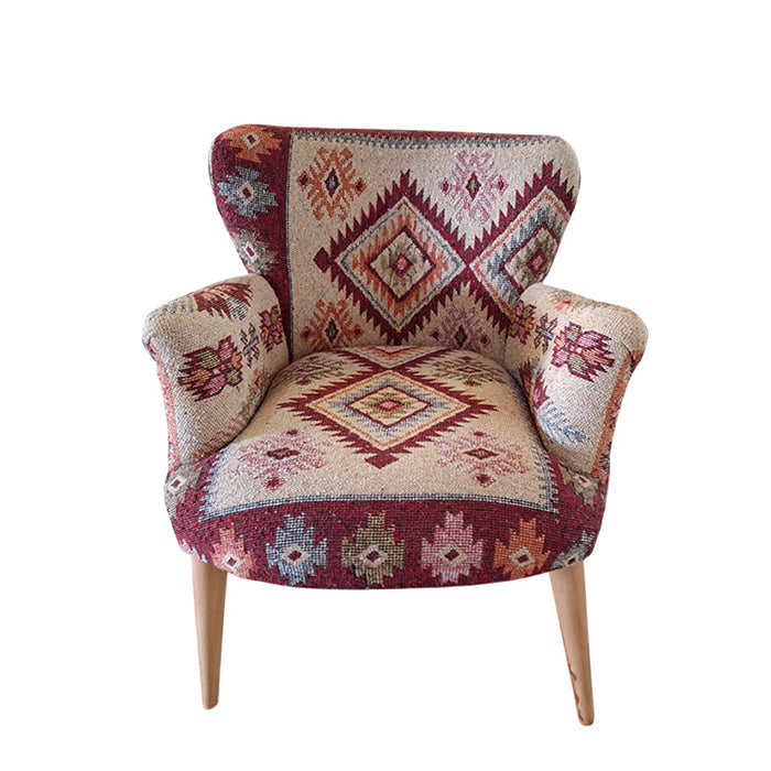 TRADITIONAL RUG DESIGN LOUNGE CHAIR