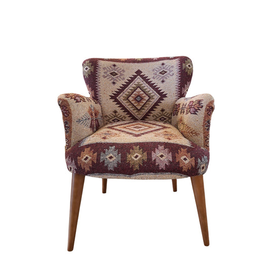 TRADITIONAL RUG DESIGN LOUNGE CHAIR