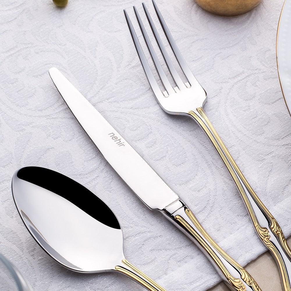 CUTLERY SET 89 PCS NEHIR LALEZAR DESIGN GOLD