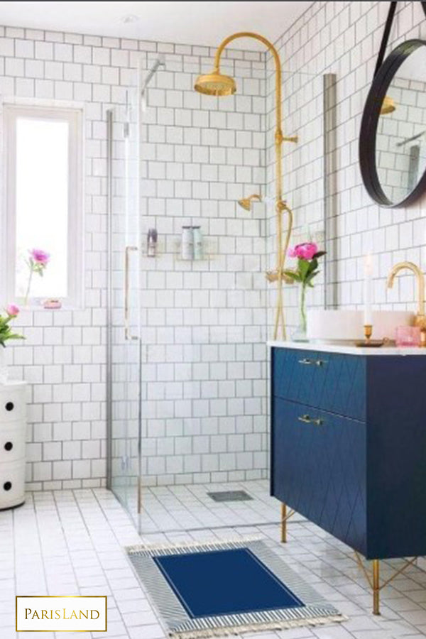 SKY BLUE DESIGN TRADITIONAL COTTON RUG